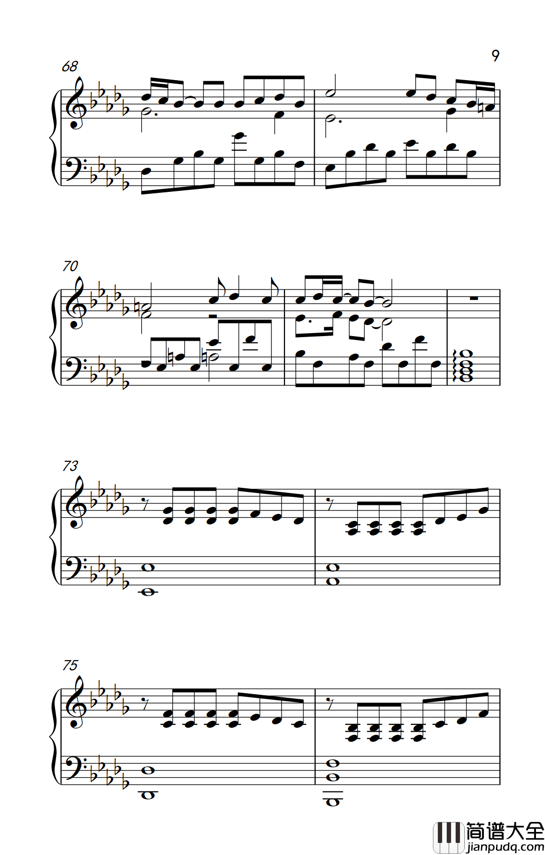 流着泪说分手钢琴谱_金志文_一曲一调都是深情