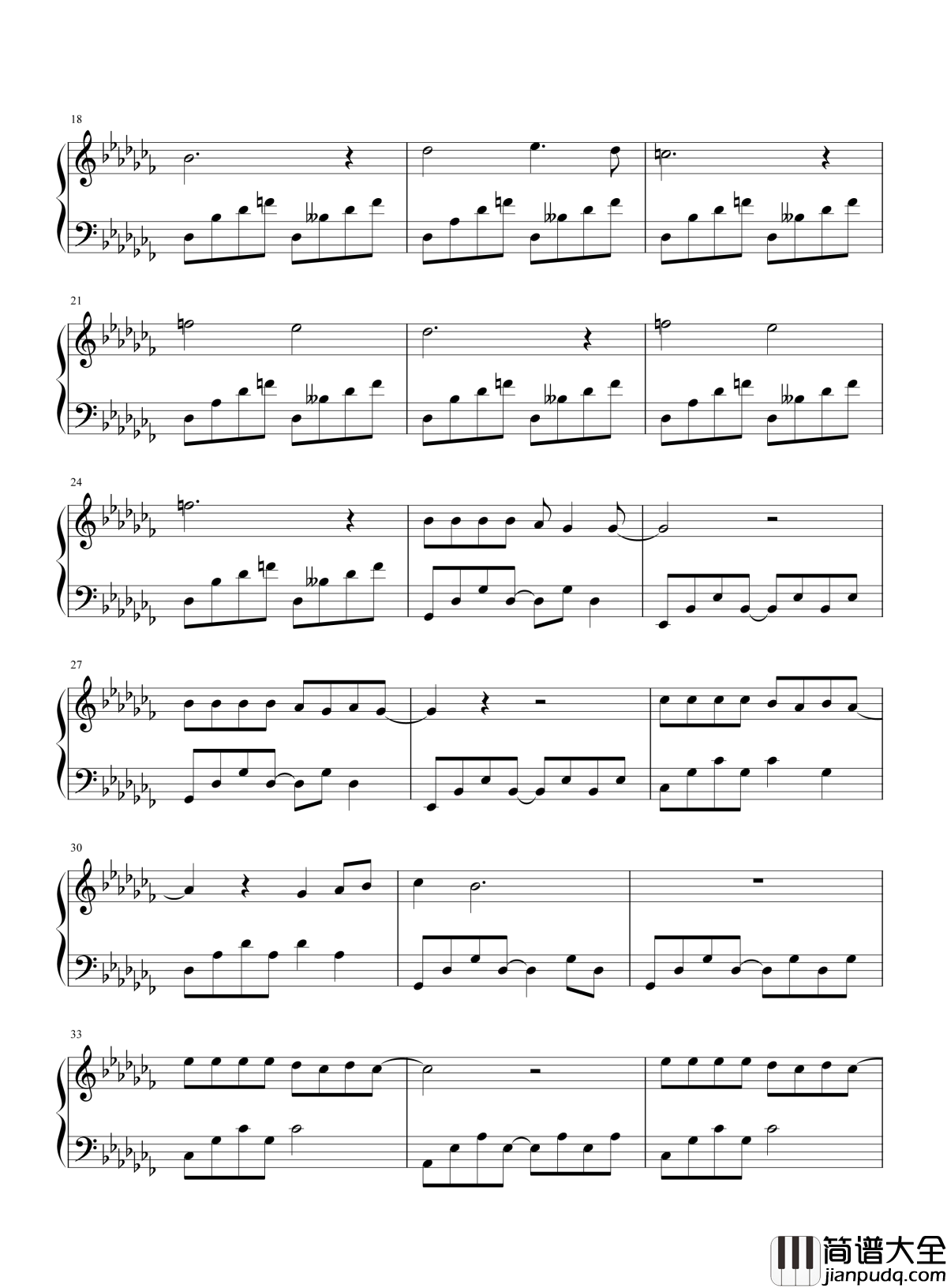 春风十里不如你钢琴谱_李健｜温暖在我心里