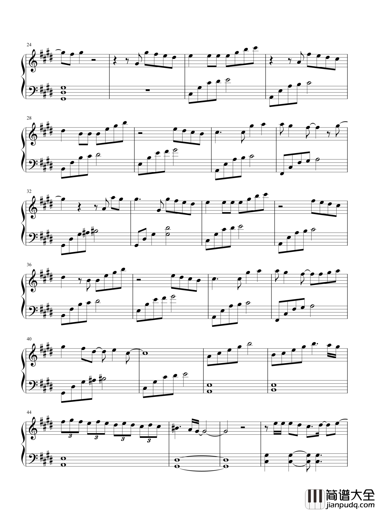 不仅仅是喜欢钢琴谱_上一秒抖音下一秒_酷狗萧全的这首歌就让我怎么做了