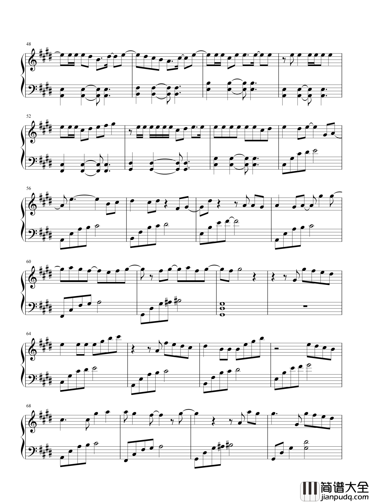 不仅仅是喜欢钢琴谱_上一秒抖音下一秒_酷狗萧全的这首歌就让我怎么做了