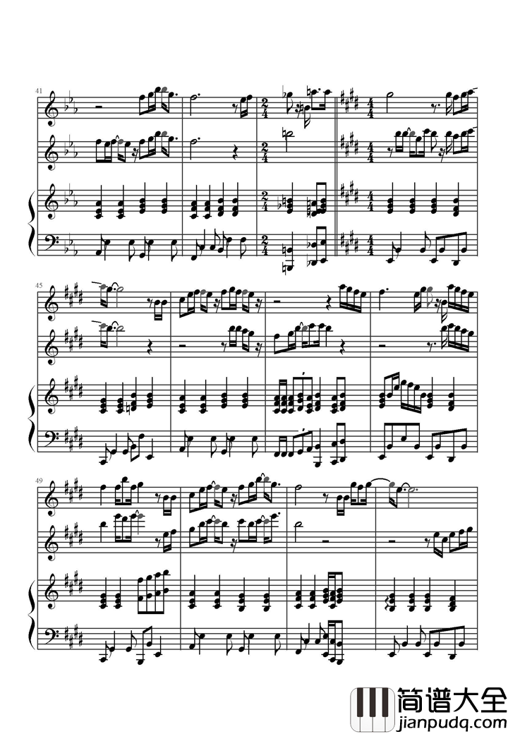 命中注定钢琴谱_孙楠_A_Lin__既然命中注定_我们就不见不散