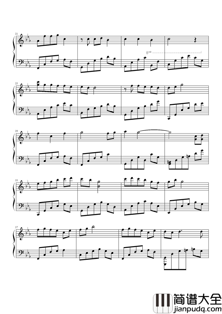 小小钢琴谱_容祖儿_小小的手牵小小的人,守着小小的永恒