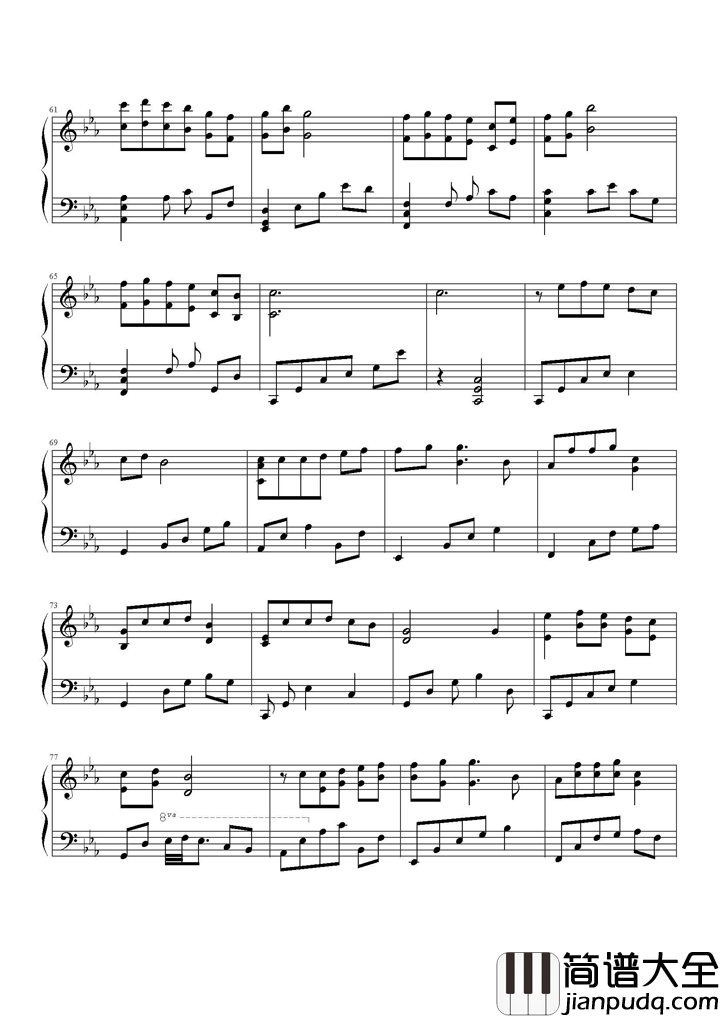 小小钢琴谱_容祖儿_小小的手牵小小的人,守着小小的永恒