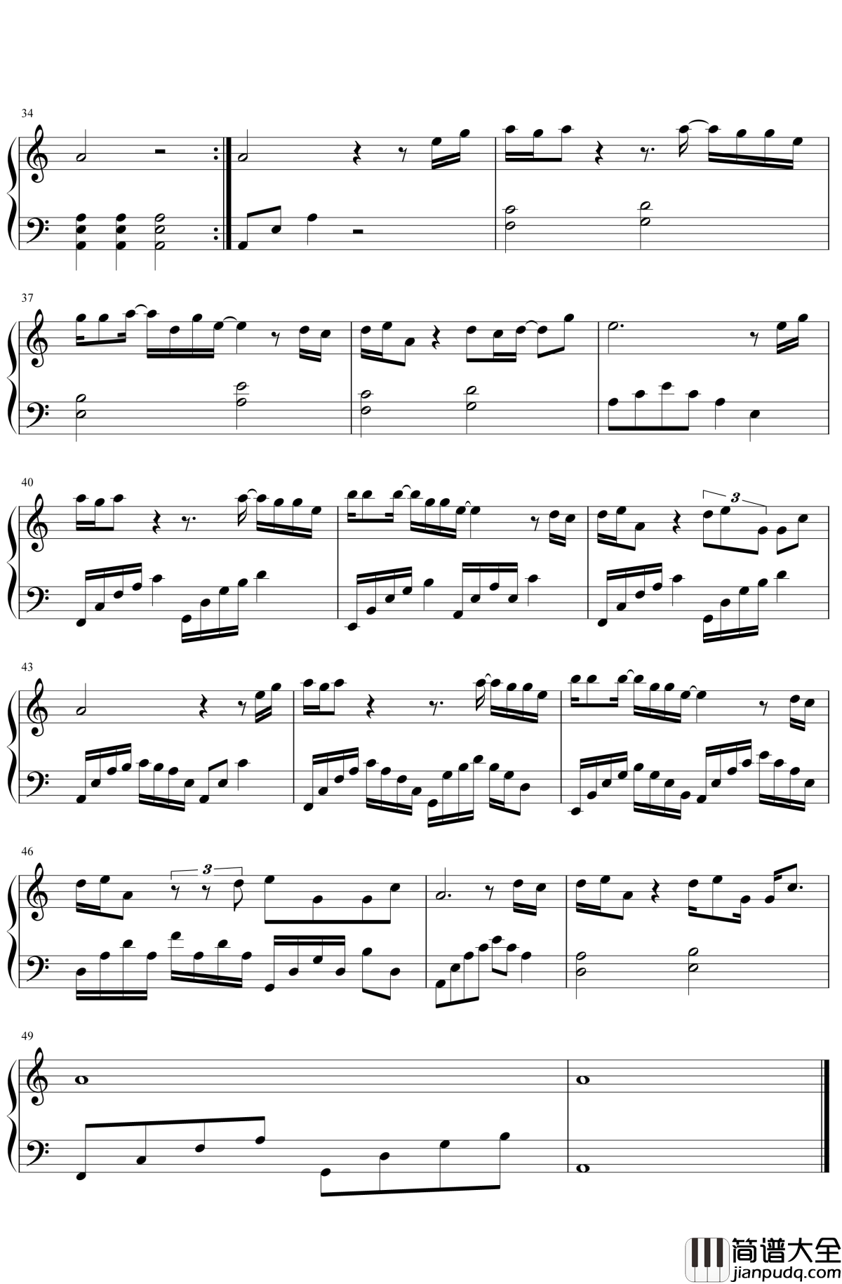 我们不一样钢琴谱_大壮_很不一样