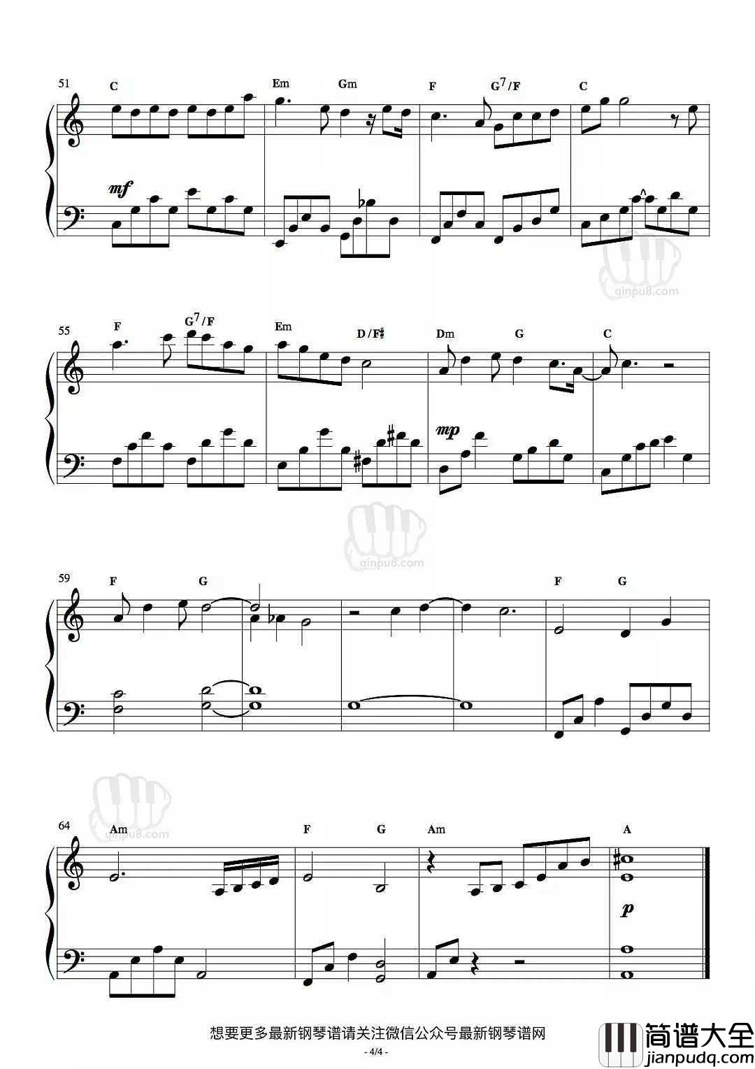 听雪钢琴谱_张碧晨_这一别,没有各生欢喜只有凉风寄离歌