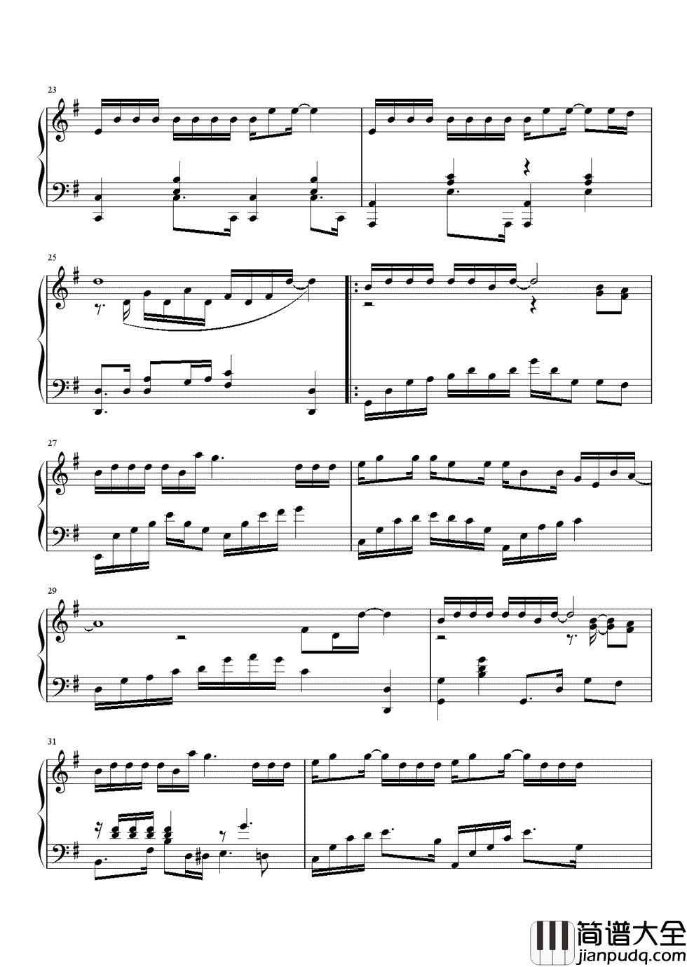 明天我要嫁给你钢琴谱_周华健|我的心跳扑通扑通的阵阵悸动