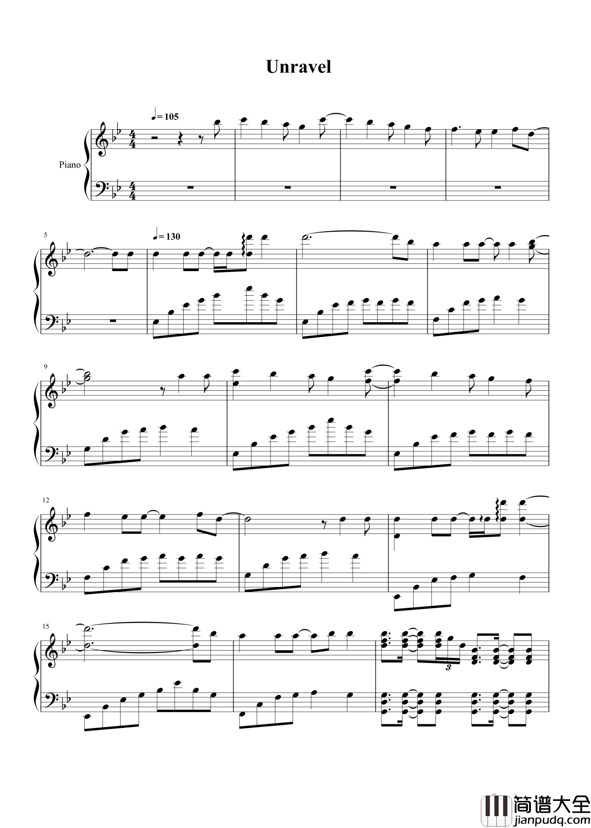 unravel钢琴谱_金木的挣扎与绝望