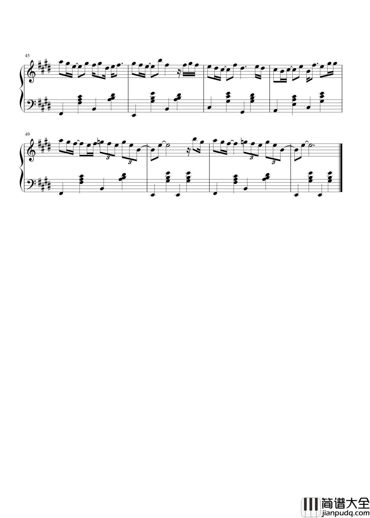 一千年以后钢琴谱_林俊杰_解开缠绕千年的寂寞