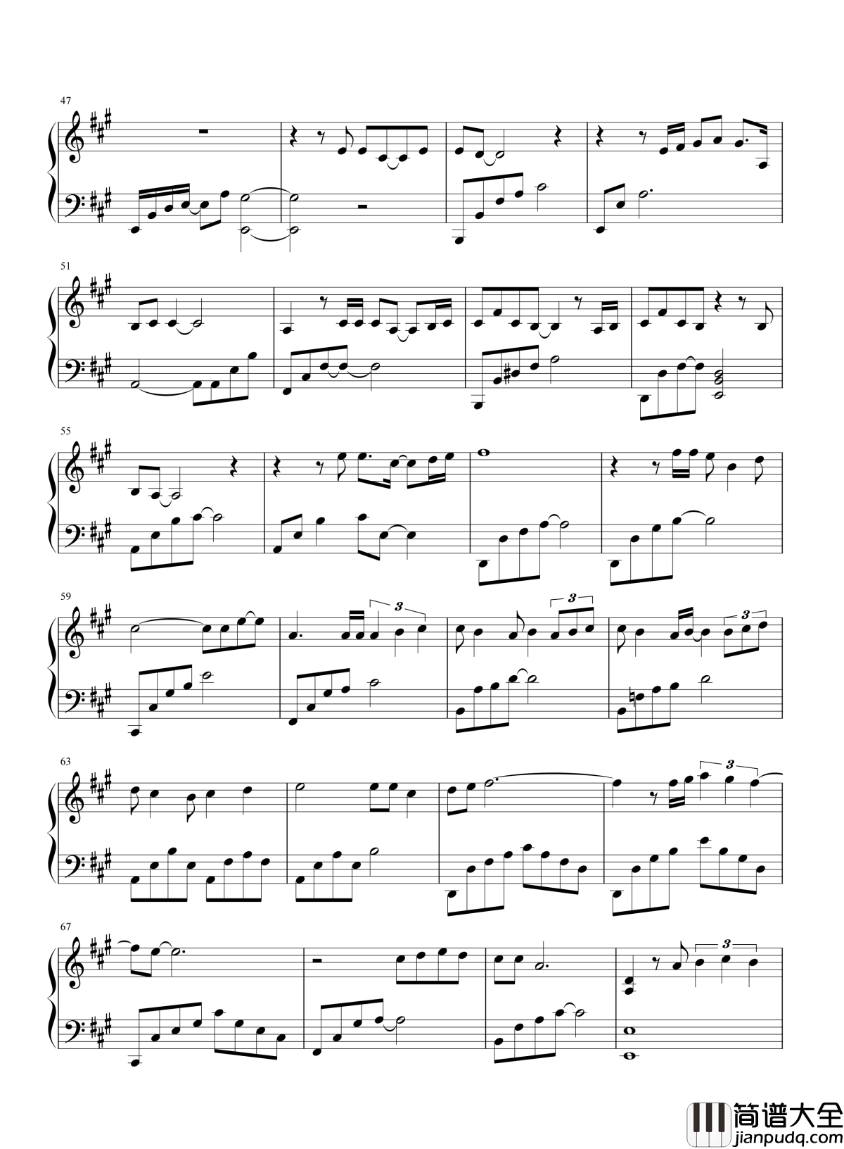 我们钢琴谱_陈奕迅_我最大的遗憾是,你的人生再也与我无关