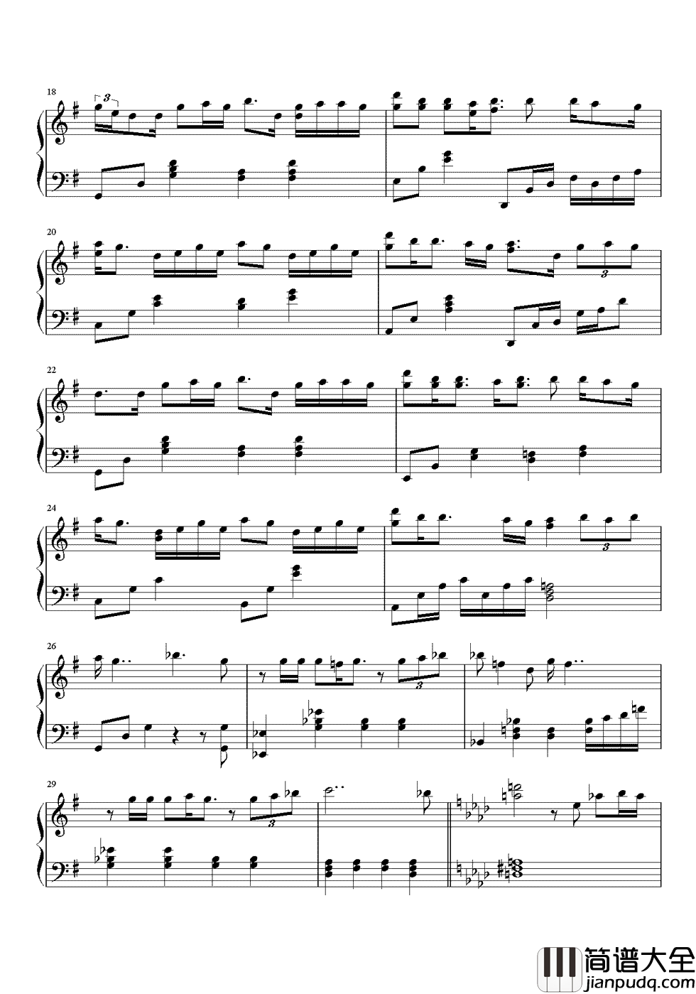 一笑而过钢琴谱_那英_你伤害了我还一笑而过