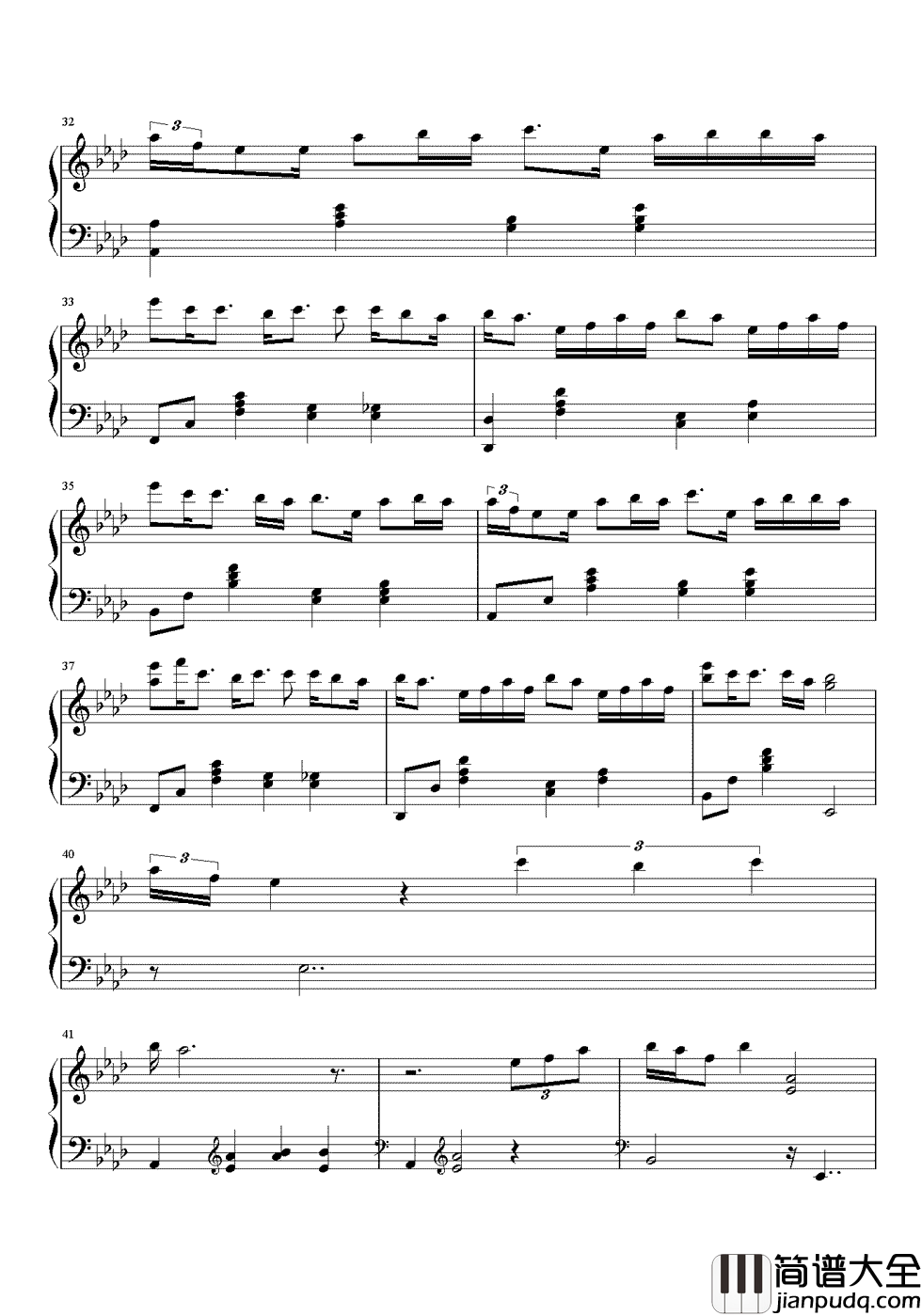 一笑而过钢琴谱_那英_你伤害了我还一笑而过