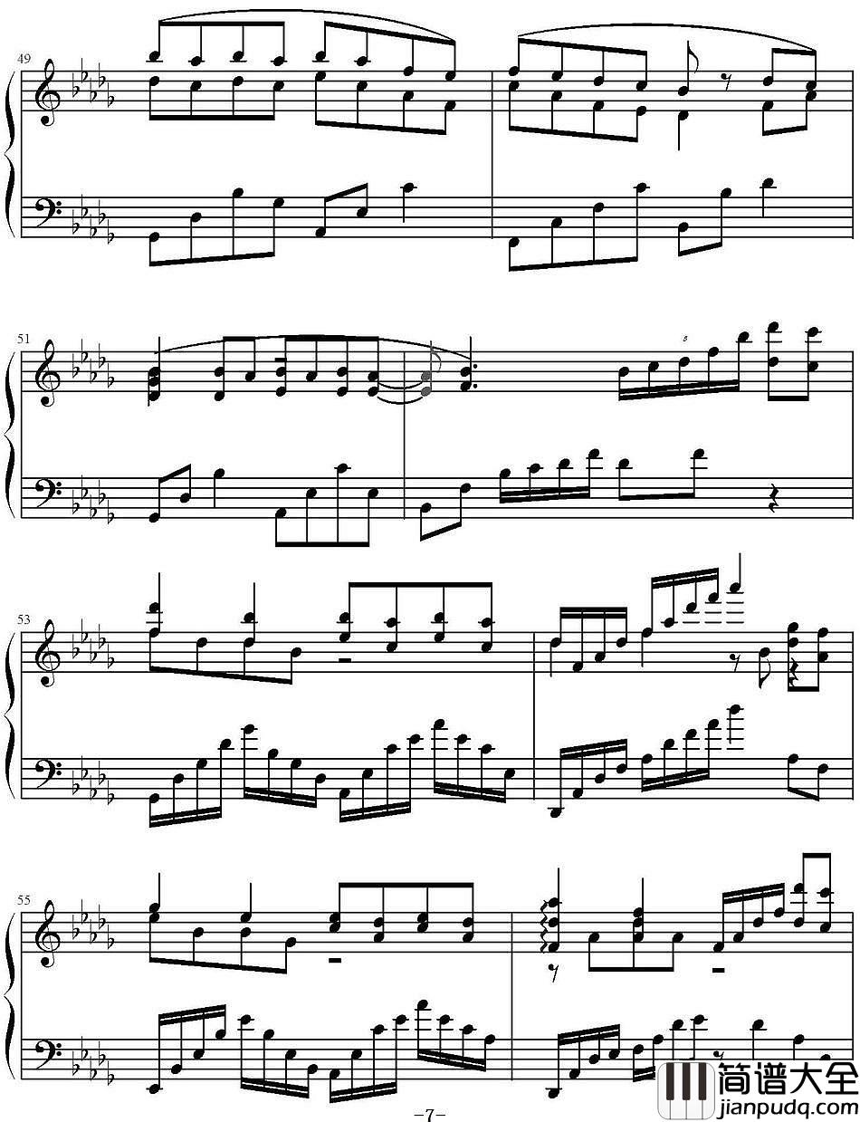 千古钢琴谱_阿兰花千骨电视剧片头曲