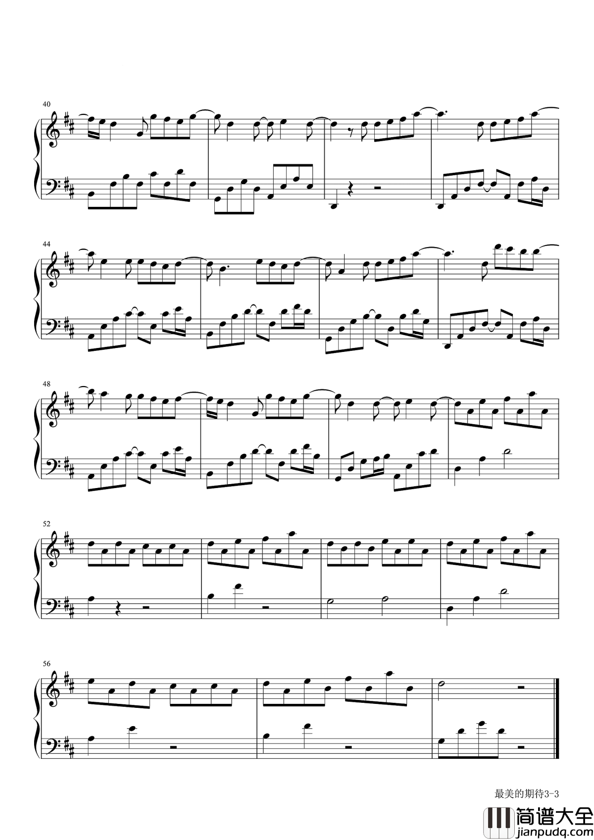 最美的期待钢琴谱_周笔畅_不用再徘徊,你就是我最美的期待