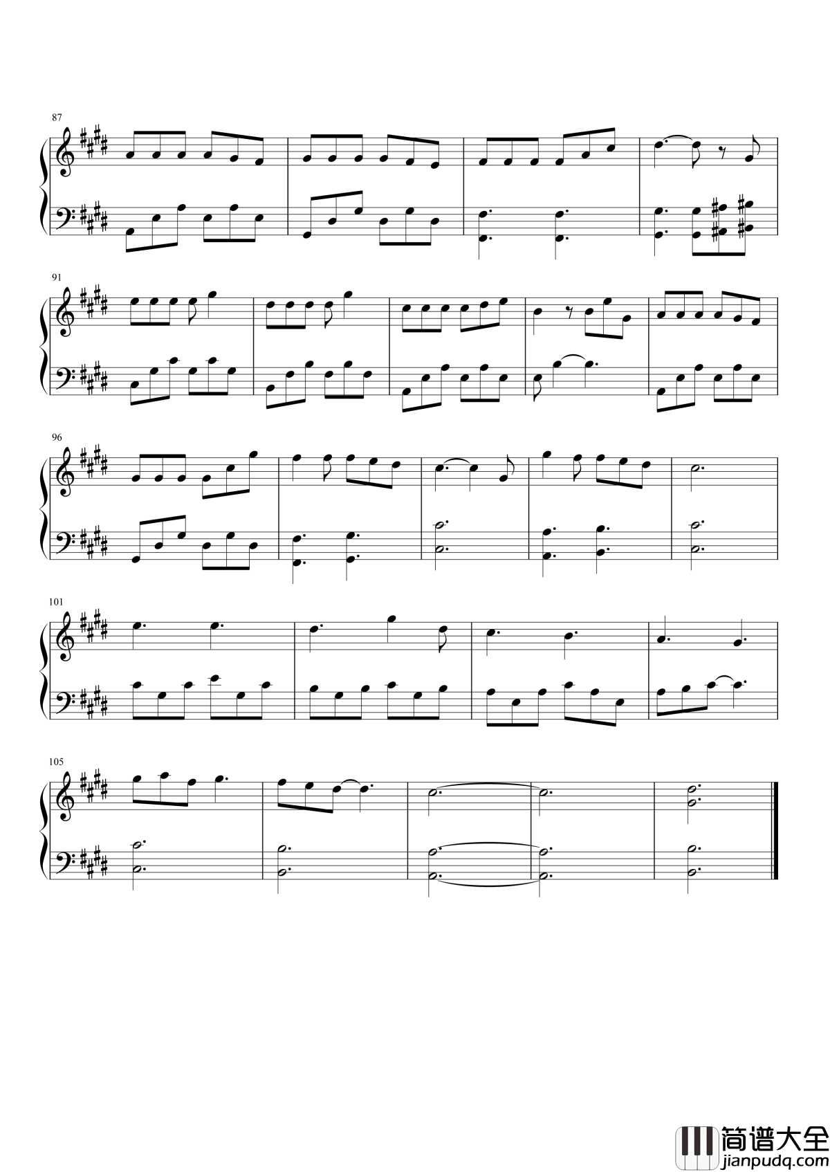 三生三世钢琴谱_张杰_灼灼桃花,一朵在心