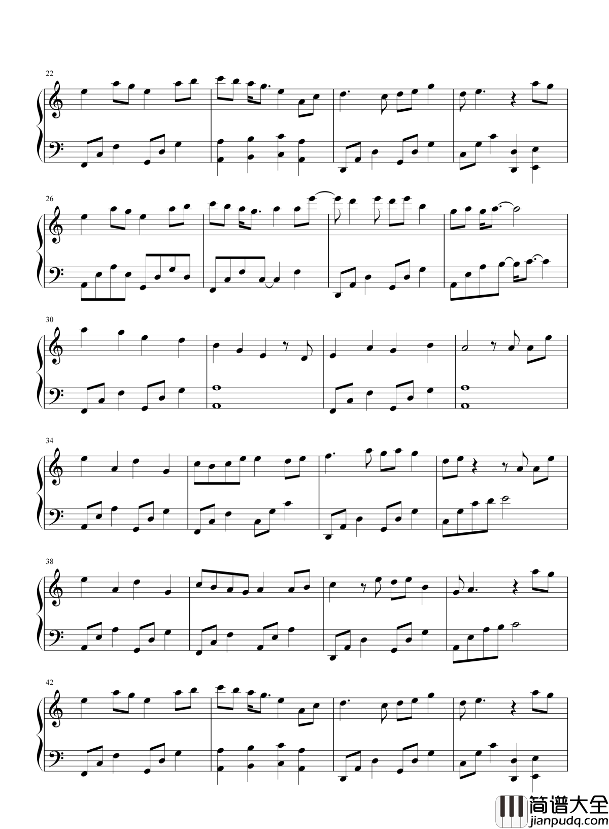 桃花诺钢琴谱_邓紫棋_虔诚夙愿一念桃花