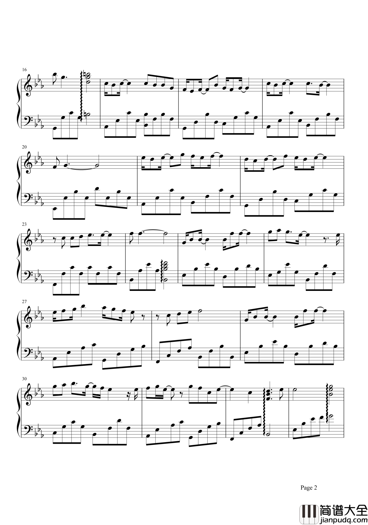 一念之间钢琴谱|如一滴水恋你指尖,只不过一念之间