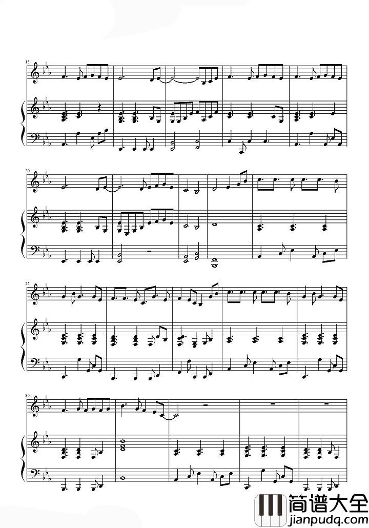 我的梦钢琴谱_张靓颖|因为你是我的梦