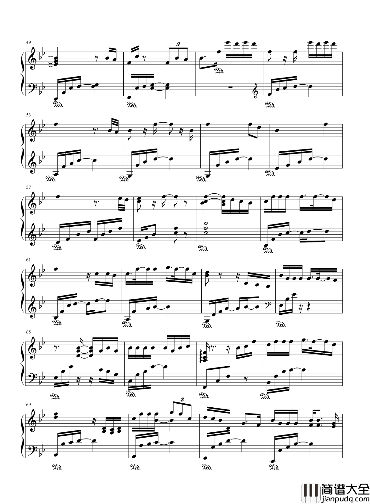 断点钢琴谱_张敬轩__勾动那些年的回忆