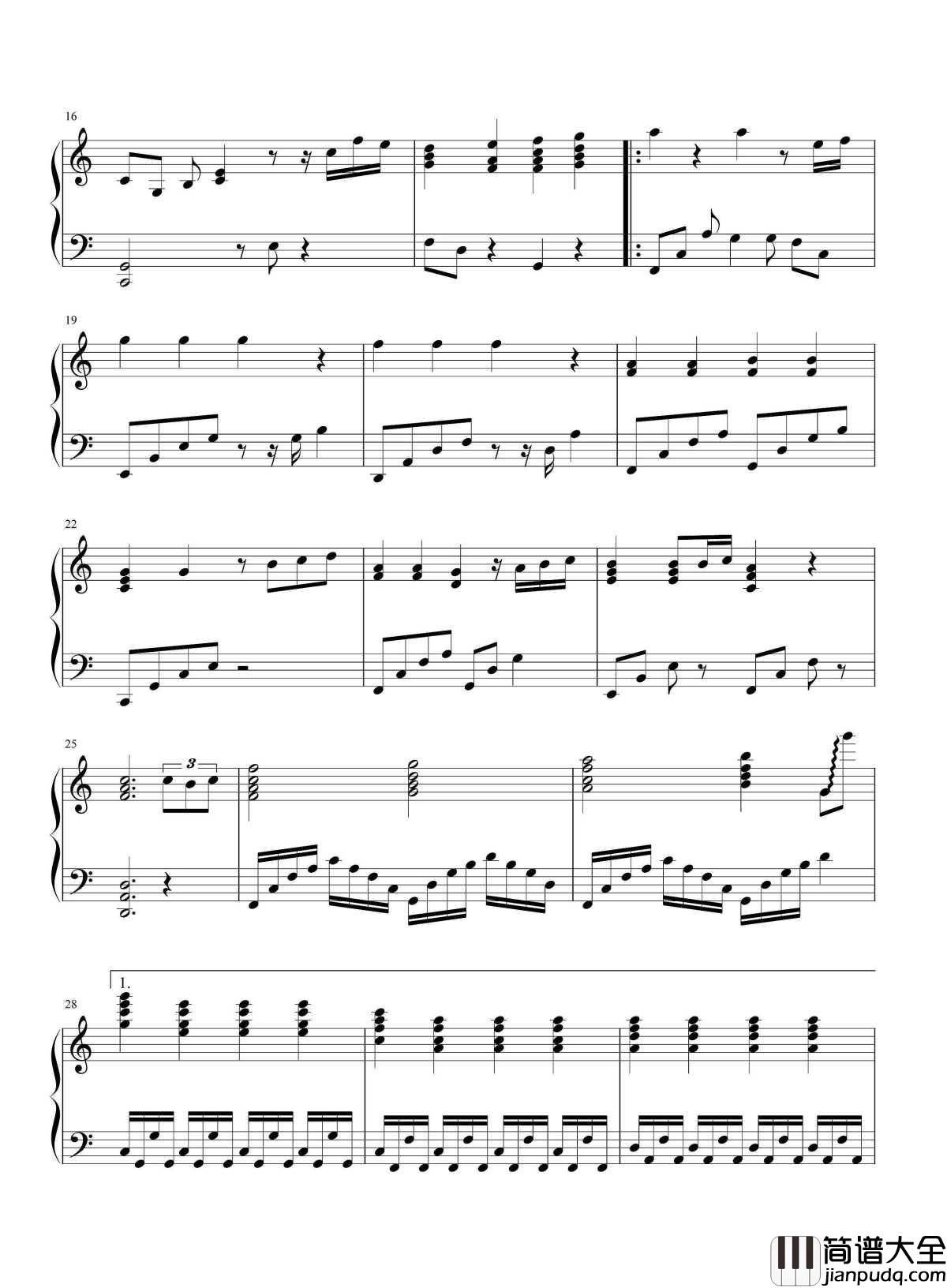 你是我的眼钢琴谱伴奏_萧煌奇_带我穿越拥挤的人潮