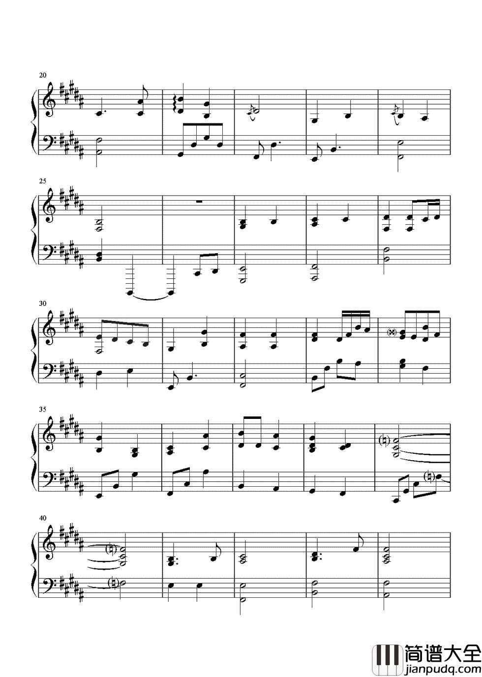 外面的世界钢琴谱_莫文蔚|外面的世界很精彩也很无奈