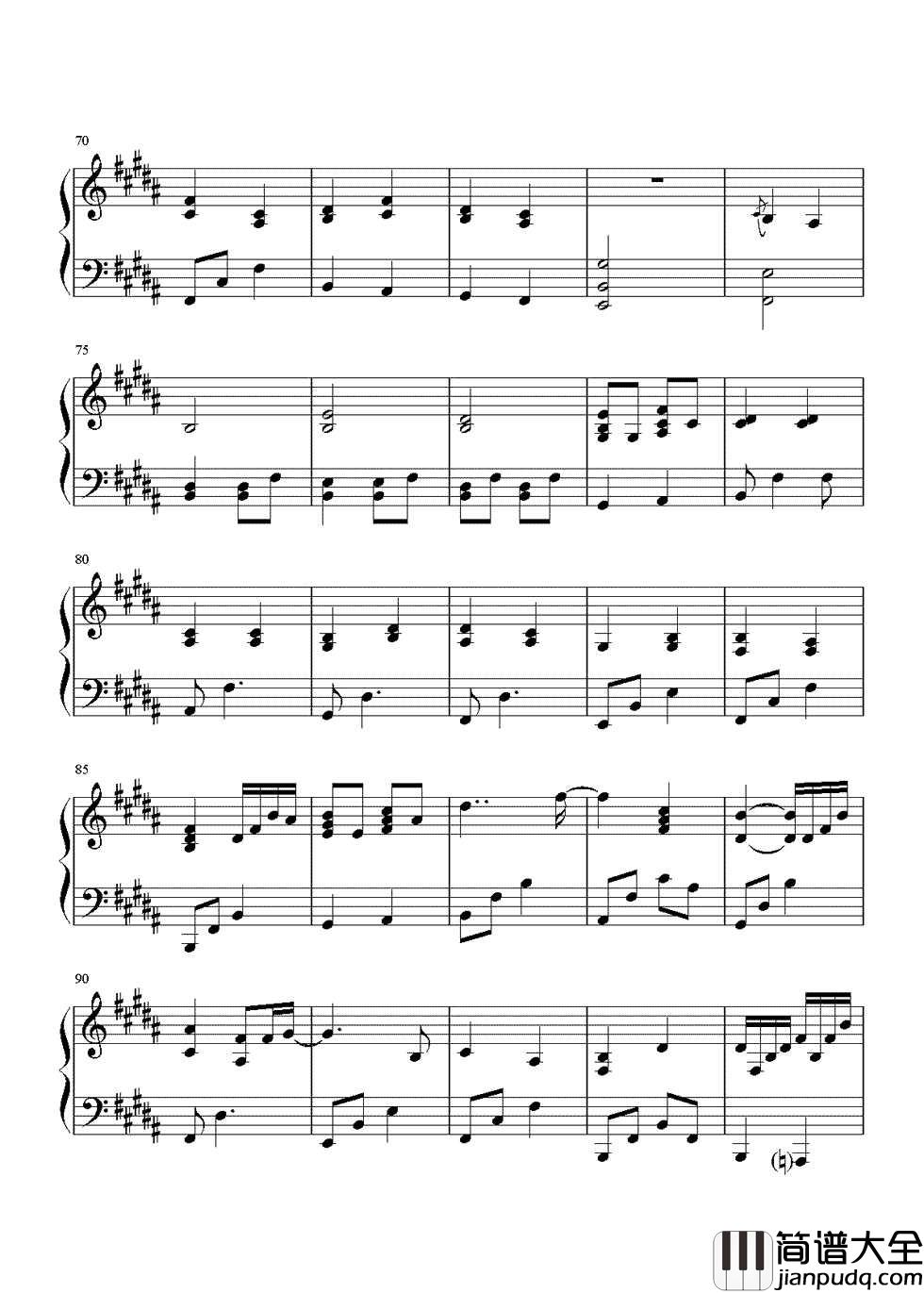 外面的世界钢琴谱_莫文蔚|外面的世界很精彩也很无奈