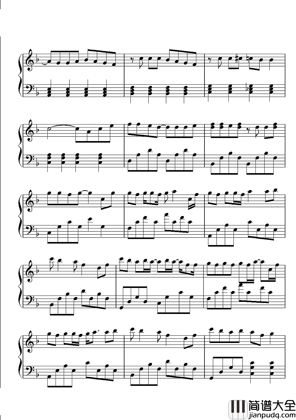 天空钢琴谱_蔡依林_再多听一秒就会窒息~