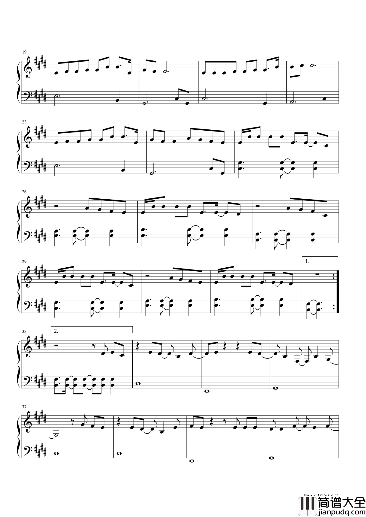 光年之外钢琴谱_邓紫棋_执着的倔强