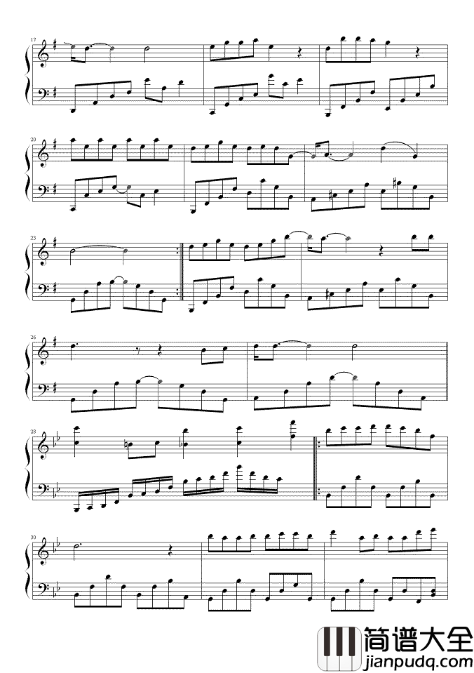 广岛之恋钢琴谱_|时间难倒回_空间易破碎