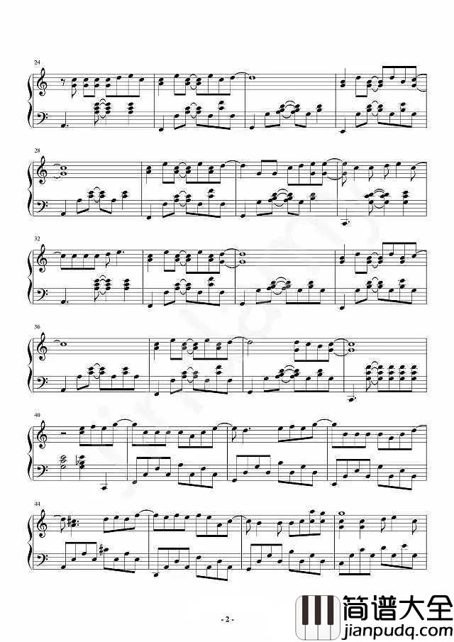 一笑倾城钢琴谱_汪苏泷一见自难忘