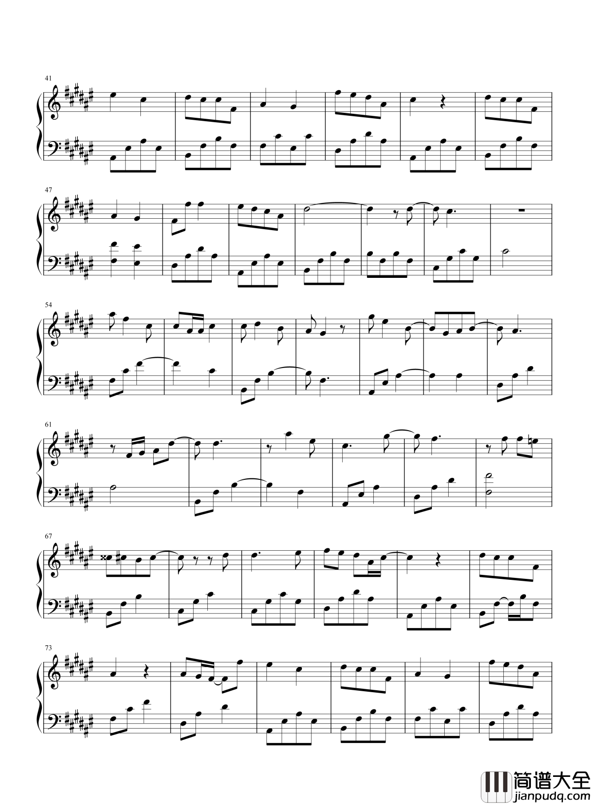 注定钢琴谱_周笔畅|若时光重聚_若你不再是你_我一定还会爱上你