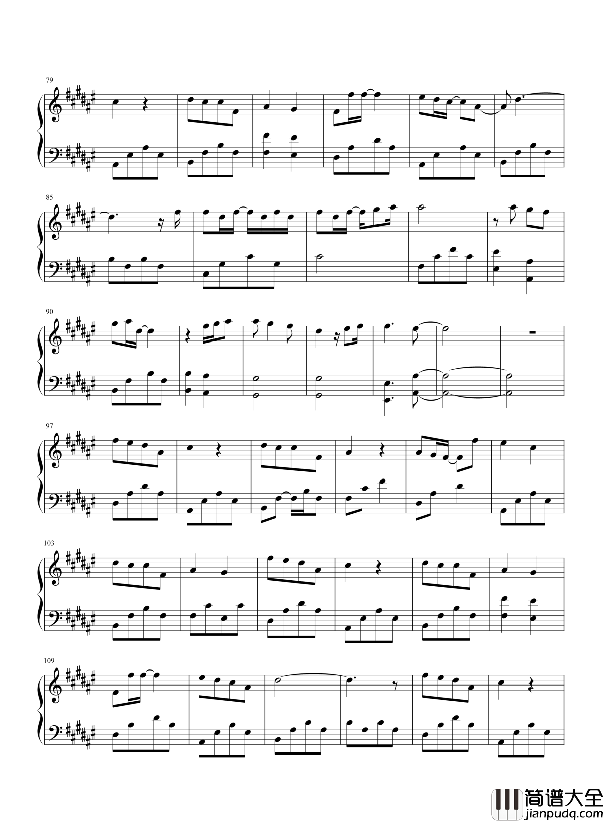 注定钢琴谱_周笔畅|若时光重聚_若你不再是你_我一定还会爱上你