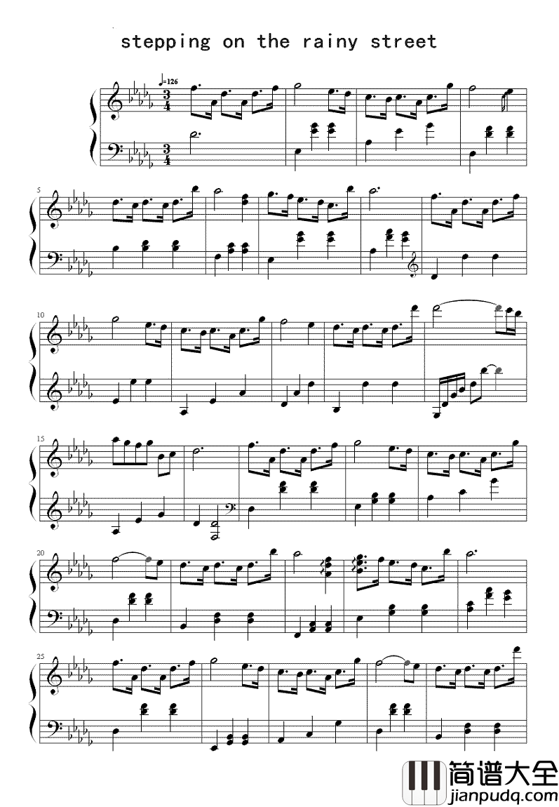 雨中漫步钢琴谱_毛毛细雨的那天，是想要大笑的日子