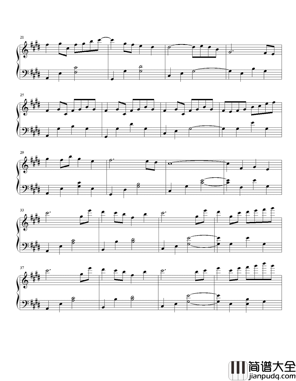 refrain钢琴谱_柔和清澈,醉于音符,陷入回忆