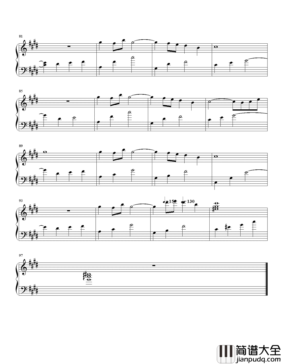 refrain钢琴谱_柔和清澈,醉于音符,陷入回忆