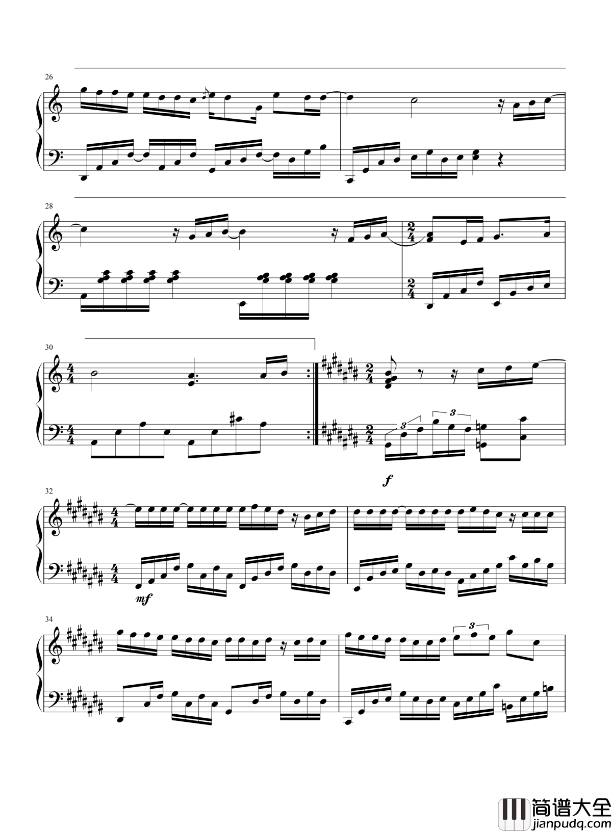 说好的幸福呢钢琴谱_周杰伦_假装没事了时间过了走了爱情