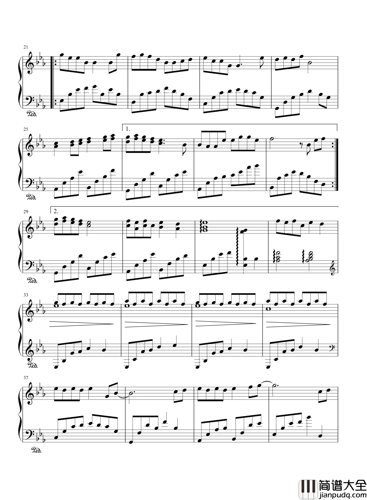 小酒窝钢琴谱_林俊杰__小酒窝长睫毛,是你最美的记号