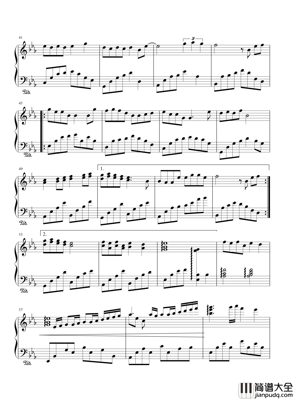 小酒窝钢琴谱_林俊杰__小酒窝长睫毛,是你最美的记号