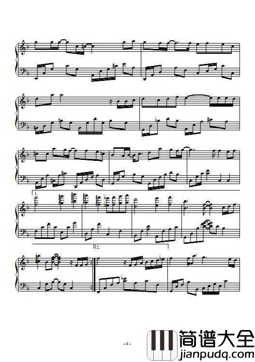 那些年钢琴谱__胡夏__那些年错过的大雨,那些年错过的爱情