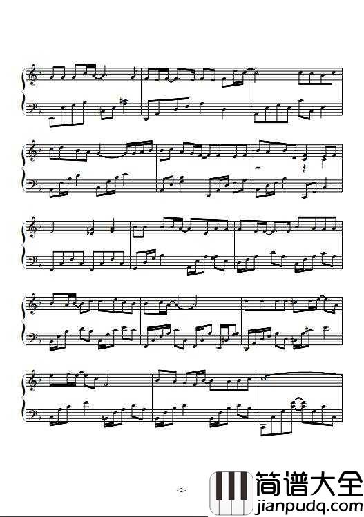 那些年钢琴谱__胡夏__那些年错过的大雨,那些年错过的爱情