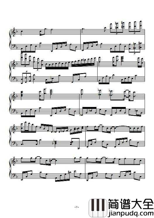 那些年钢琴谱__胡夏__那些年错过的大雨,那些年错过的爱情