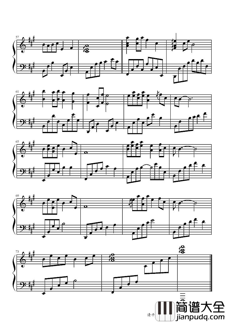 清平调钢琴谱_王菲|云想衣裳花想容,春风拂槛露华浓