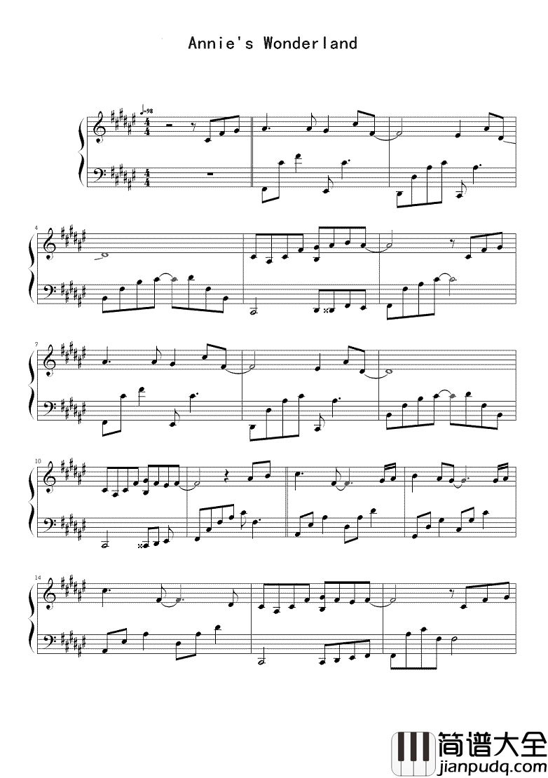 安妮的仙境钢琴谱_美仑美奂的仙境风光