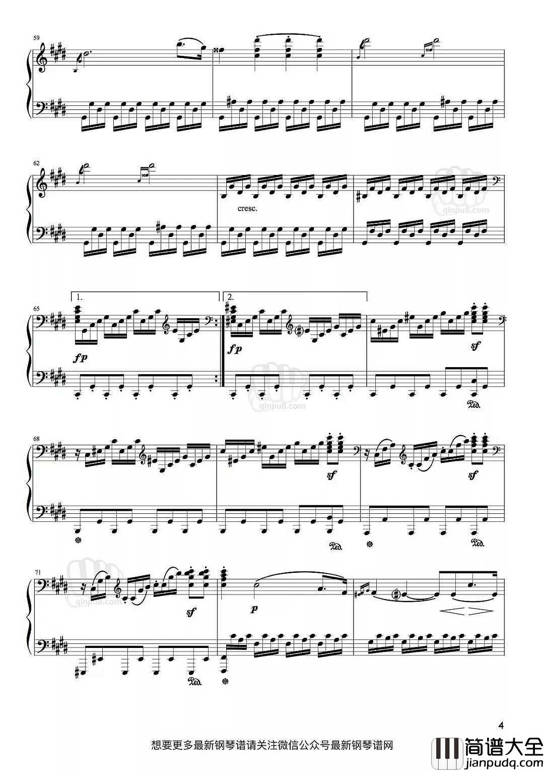 月光奏鸣曲第三乐章钢琴谱_风儿闷声不响,月光如此温存