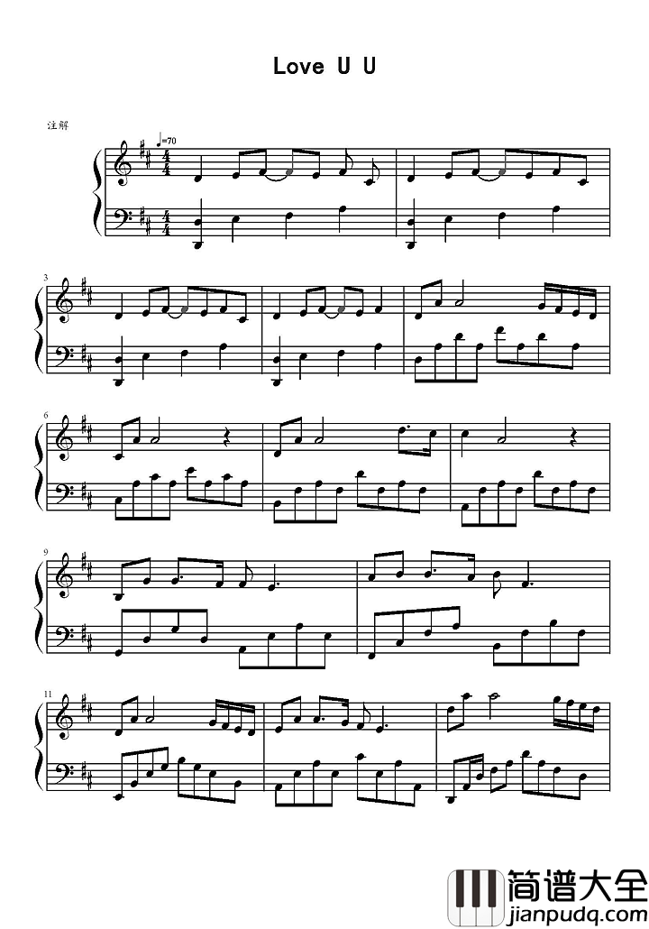 Love_U_U钢琴谱_林俊杰|love_u_u_stay_with_me