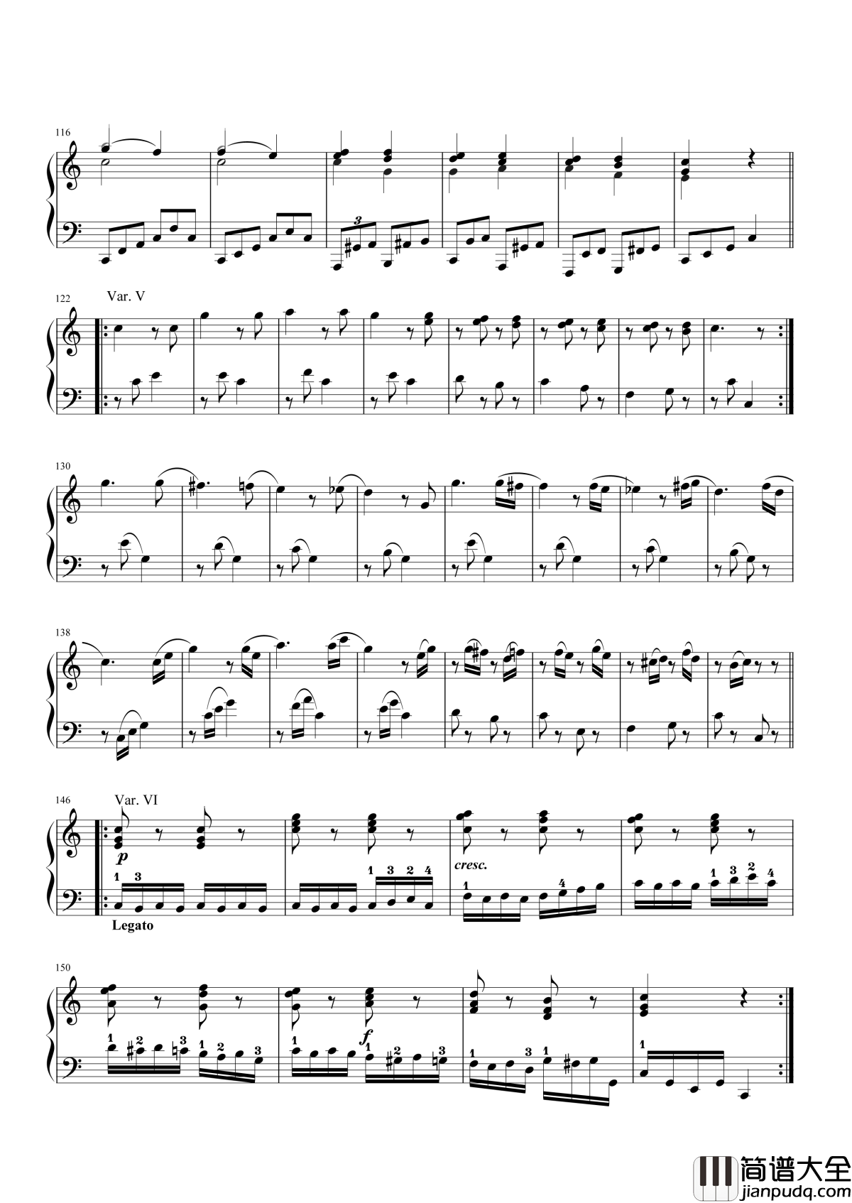 小星星变奏曲钢琴谱_解读莫扎特小星星变奏曲星星们都已经到齐了