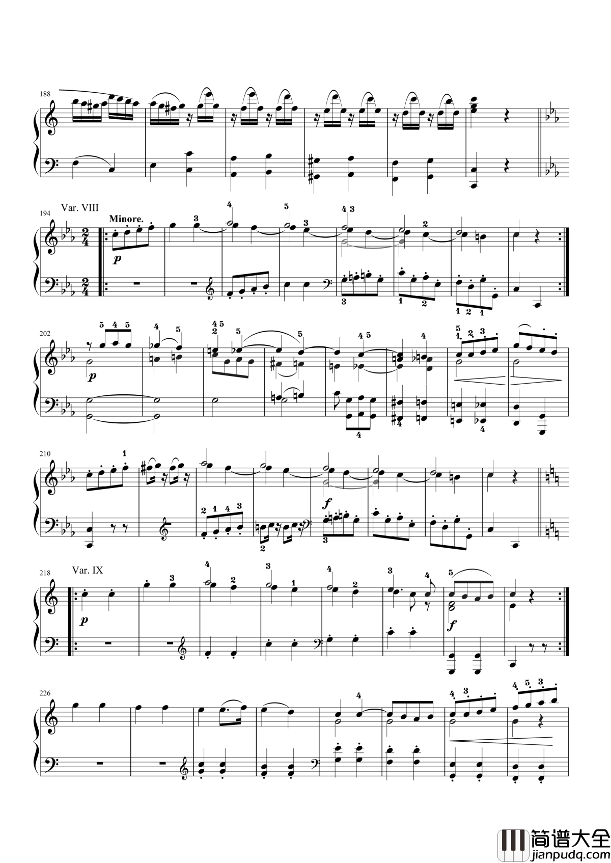 小星星变奏曲钢琴谱_解读莫扎特小星星变奏曲星星们都已经到齐了