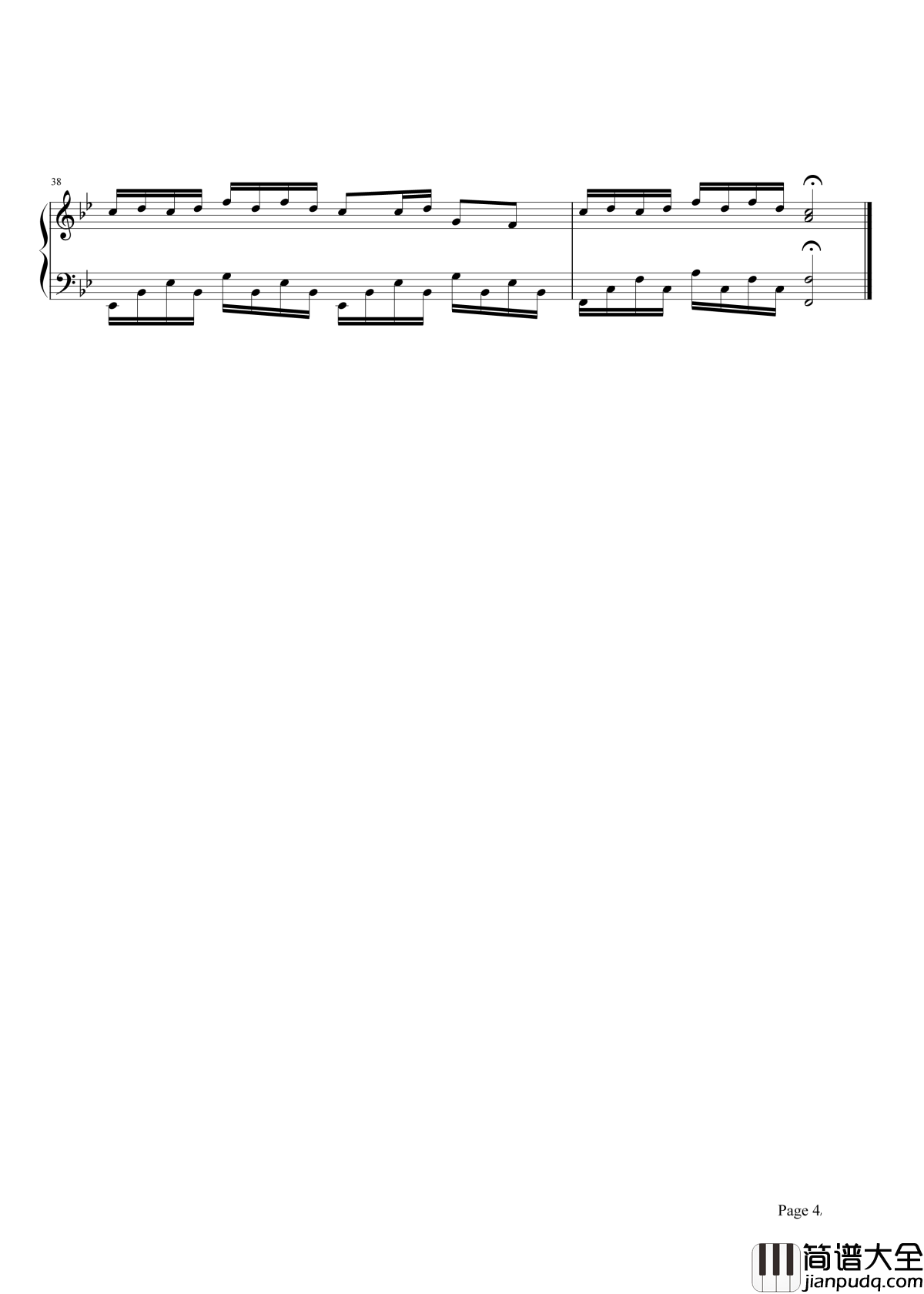 青花瓷钢琴谱_周杰伦_自顾自美丽,你眼带笑意