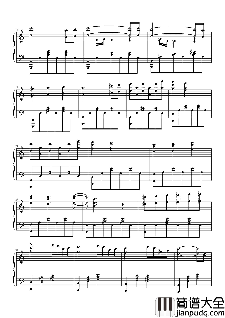 前世情人钢琴谱___周杰伦_致我掌心里的小公主