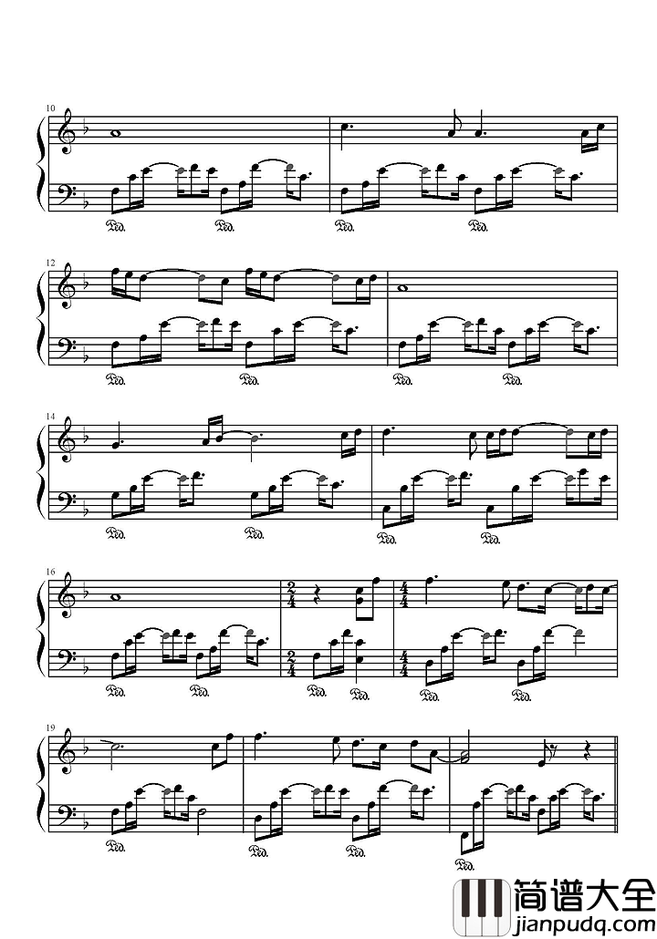 等我遇见你钢琴谱_李健_北京遇上西雅图之不二情书主题曲