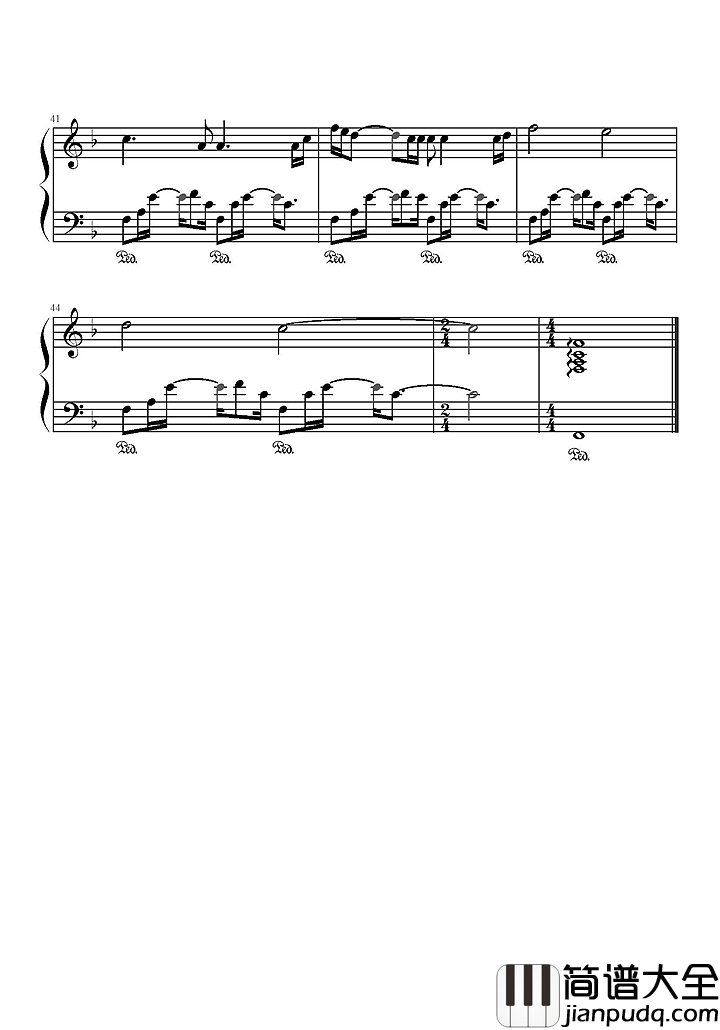 等我遇见你钢琴谱_李健_北京遇上西雅图之不二情书主题曲